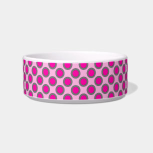 Retro eingekreiste Punkte, Fuchsie, grau und rosa Napf