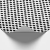 Retro eingekreiste Punkte, grau, schwarz und weiß Geschenkpapier (Ecke)