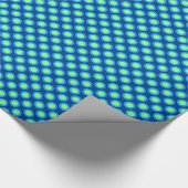 Retro eingekreiste Punkte, kobaltblau und hellgrün Geschenkpapier (Ecke)