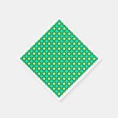 Retro eingekreiste Punkte, Pfau und hellgrün Serviette (Ecke)
