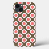 Retro eingekreiste Punkte, Taupe und Korallenrosa