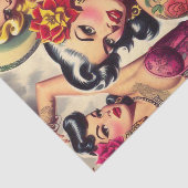 Retro-Eingezogene Mädchen Seidenpapier (Ausschnitt)