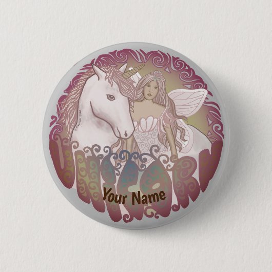 Retro Einhorn Pin Button (Vorderseite)