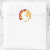 Retro-Einhorn- und Regenbogenkleber der 80er Jahre Runder Aufkleber (Tasche)