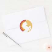 Retro-Einhorn- und Regenbogenkleber der 80er Jahre Runder Aufkleber (Umschlag)