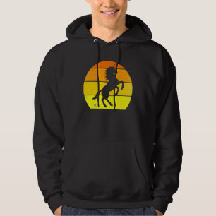 Retro Einhorn Vintage Einhorn Silhouette Wolf Anim Hoodie