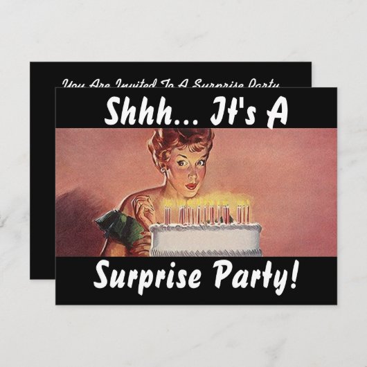 Retro Einladung (Vorne/Hinten)