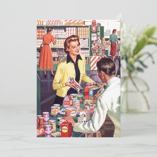 Retro Einladung (Stehend Vorderseite)