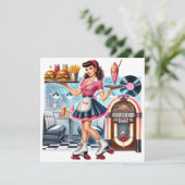 Retro-Einladung Einladung (Stehend Vorderseite)