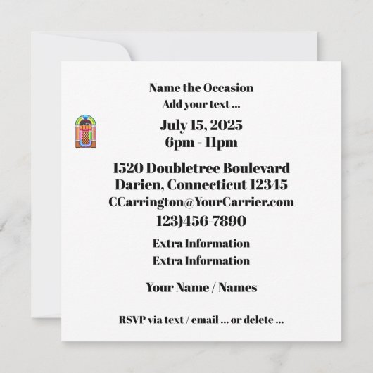 Retro-Einladung Einladung (Rückseite)