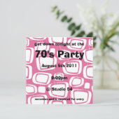 Retro-Einladung (rosa) Einladung (Stehend Vorderseite)