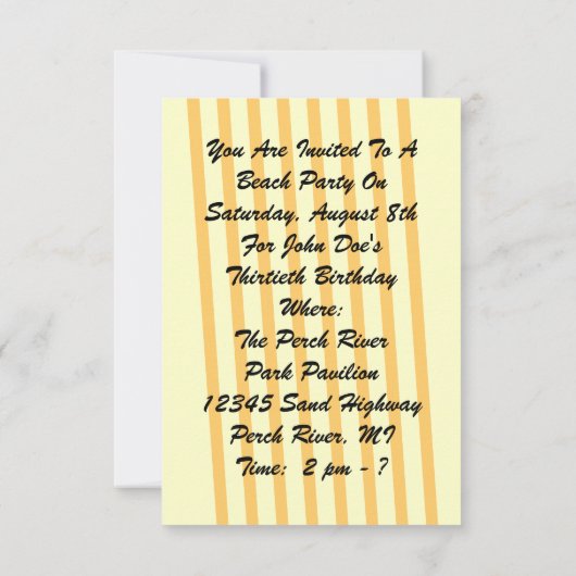 Retro Einladung Sommerhaus ~ Strand ~ Pool-Party (Rückseite)
