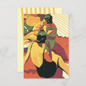 Retro Einladung Sommerhaus ~ Strand ~ Pool-Party (Vorne/Hinten)