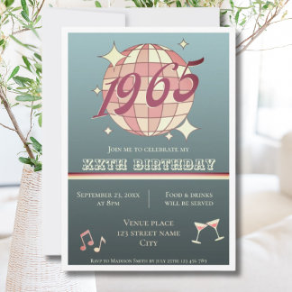 Retro-Einladung zum 60. Geburtstag 1965 im Vintage Einladung