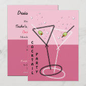 retro Einladung zur Cocktailparty (Vorne/Hinten)