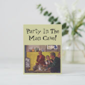 Retro Einladung zur Veranstaltung eines Party Man  (Stehend Vorderseite)