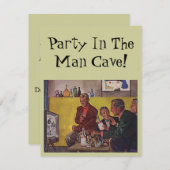 Retro Einladung zur Veranstaltung eines Party Man  (Vorne/Hinten)
