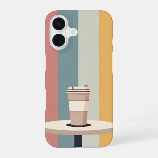 Retro-Einweg-Kaffeetasse iPhone 16 Hülle (Rückseite)