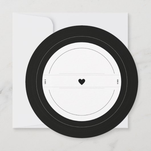Retro Einzigartige Vinyl Record Hochzeit Speichern Einladung (Rückseite)