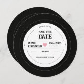 Retro Einzigartige Vinyl Record Hochzeit Speichern Save The Date (Vorne/Hinten)