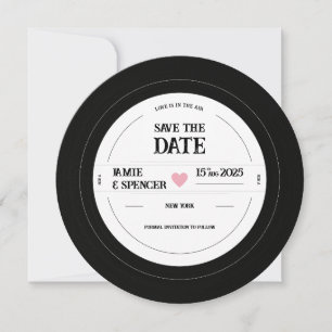 Retro Einzigartige Vinyl Record Hochzeit Speichern Save The Date