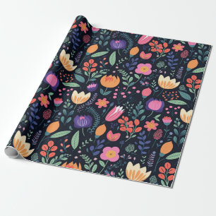 Retro Einzigartiger Fetter Boho-Stil Verspielter F Geschenkpapier