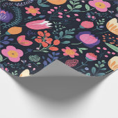 Retro Einzigartiger Fetter Boho-Stil Verspielter F Geschenkpapier (Ecke)