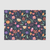 Retro Einzigartiger Fetter Boho-Stil Whimsical Blu Seidenpapier (Vorderseite)