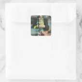 Retro-Eis-Popsiv Quadratischer Aufkleber (Tasche)