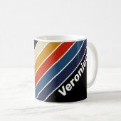 Retro-Eis-Regenbogen-Gestreift mit Namen Kaffeetasse (VorderseiteRechts)