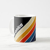 Retro-Eis-Regenbogen-Gestreift mit Namen Kaffeetasse (Vorderseite Links)