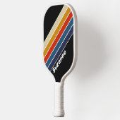 Retro-Eis-Regenbogen mit Namen Pickleball Schläger (Links)