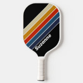 Retro-Eis-Regenbogen mit Namen Pickleball Schläger (Rückseite)
