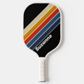 Retro-Eis-Regenbogen mit Namen Pickleball Schläger (Vorderseite)