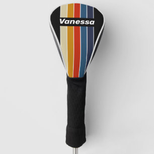 Retro-Eis-Regenbogen-Pin-Gestreift mit Namen Golf Headcover