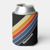 Retro-Eis-Regenbogen Streifen mit Namen Dosenkühler (Kanne Vorderseite)