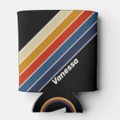 Retro-Eis-Regenbogen Streifen mit Namen Dosenkühler (Rückseite)