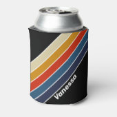 Retro-Eis-Regenbogen Streifen mit Namen Dosenkühler (Kanne Rückseite)