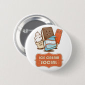Retro-Eis-Sozialveranstaltung Button (Vorne & Hinten)