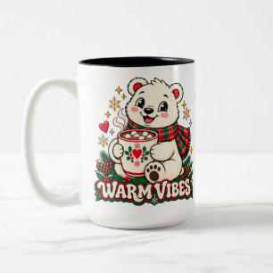 Retro-Eisbär-Mug mit warmen Vibes im Zweifarben-De Zweifarbige Tasse