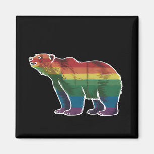 Retro Eisbär Regenbogen Lesbisch LGBT Schwule Prid Magnet