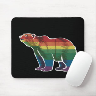 Retro Eisbär Regenbogen Lesbisch LGBT Schwulen Sto Mousepad