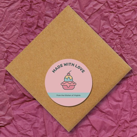 Retro-Eiscreme aus Liebe-Etikett Runder Aufkleber