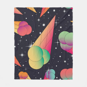 Retro-Eiscreme, kosmische Neon. Fleecedecke