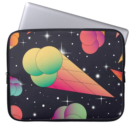 Retro-Eiscreme, kosmische Neon. Laptopschutzhülle (Vorderseite)