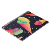Retro-Eiscreme, kosmische Neon. Notizblock (Linke Seite)