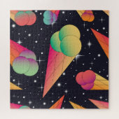 Retro-Eiscreme, kosmische Neon. Puzzle (Horizontal)
