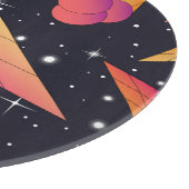 Retro-Eiscreme, kosmische Neon. Schneidebrett (Ecke)