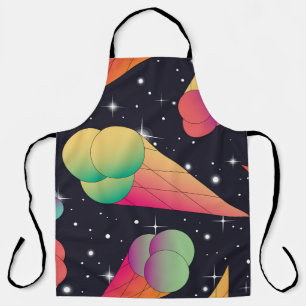 Retro-Eiscreme, kosmische Neon. Schürze