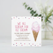 Retro-Eiscreme-Party HandIllustriert Einladung (Stehend Vorderseite)